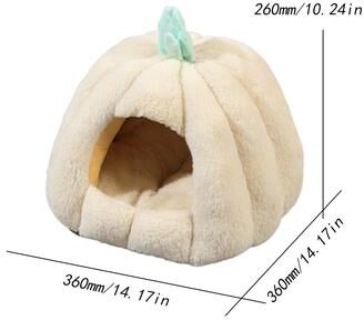Rare Purchases Semi Enclosed Cat Bed With Non Slip Base, Winter Warmer Puppy Bed For Small Dogs And Cats beige