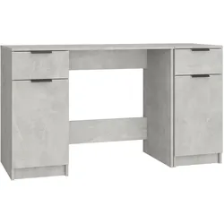 Helloshop26 - Schreibtisch Arbeitsplatz Computermöbel Arbeitszimmer mit Seitenschrank Holzwerkstoff grau 02_0023395