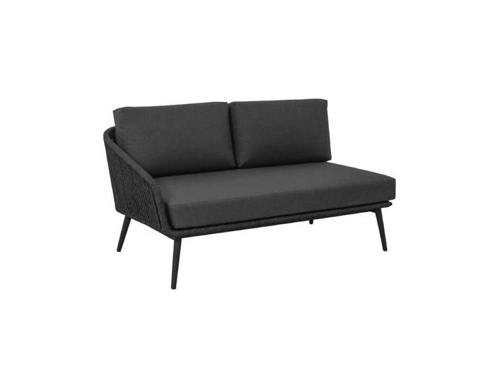 CASA DOMA Ribera 2-Sitzer Seitenteil links, Beine rund - Sitzschale Rundform Modern Country