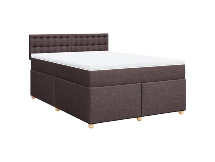 Makastle Boxspringbett mit Matratze 140x200 cm Dunkelbraun Taschenfederkernmatratze