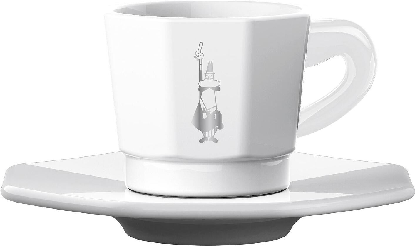 Bialetti Perfetto Moka Set met 4 kopjes, wit