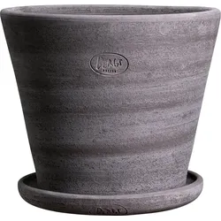 Julie Rustic Blumentopf 40 cm grau mit Untersetzer