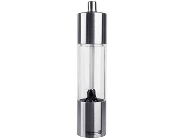 FMprofessional Salz-/Pfeffermühle 17,5 cm, Gewürzmühle aus Acrylglas und Edelstahl, Gewürzstreuer mit Keramikmahlwerk, praktischer Salzstreuer, handlicher Pfefferstreuer, langlebige Gewürzdose