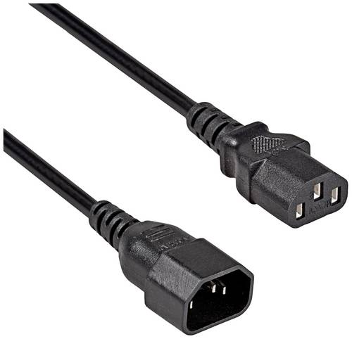 Akyga Strom Anschlusskabel [1x Kaltgeräte-Stecker C14 - 1x Kaltgeräte-Buchse C13] 3m Schwarz
