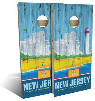 Skip's Garage New Jersey State Pride Outdoor Cornhole Board Set