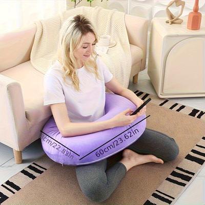 Uplifted Trends Portable Reading & Gaming Pillow Soft Skin Friendly Arm Support For Desk Comfort purple