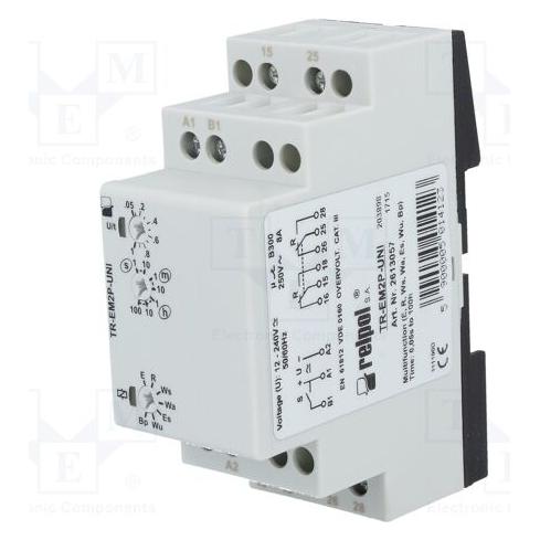 Relpol Zeitrelais 2P 8A 12-240VAC (2613057)