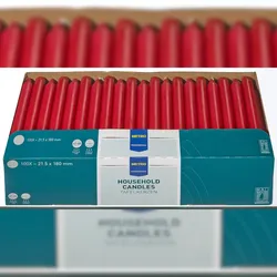 METRO PROFESSIONAL Tafelkerzen, Paraffin, 2.15 x 18 cm, Brenndauer 6 Stunden, bordeaux, 100 Stück