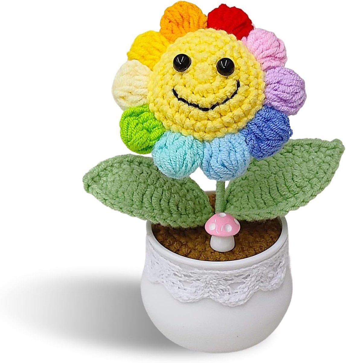 Handgemaakte gehaakte bloem voor huisdecoratie - Multikleur - 1 stuk