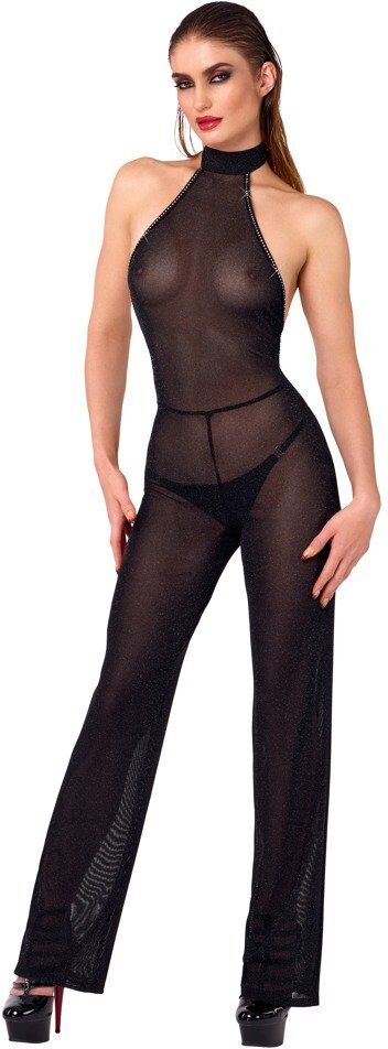 Noir HandMade Combinaison Transparente Scintillante