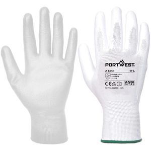 Portwest Arbeitshandschuhe A120WHRS, PU-Beschichtung, weiß, Größe 7 / S