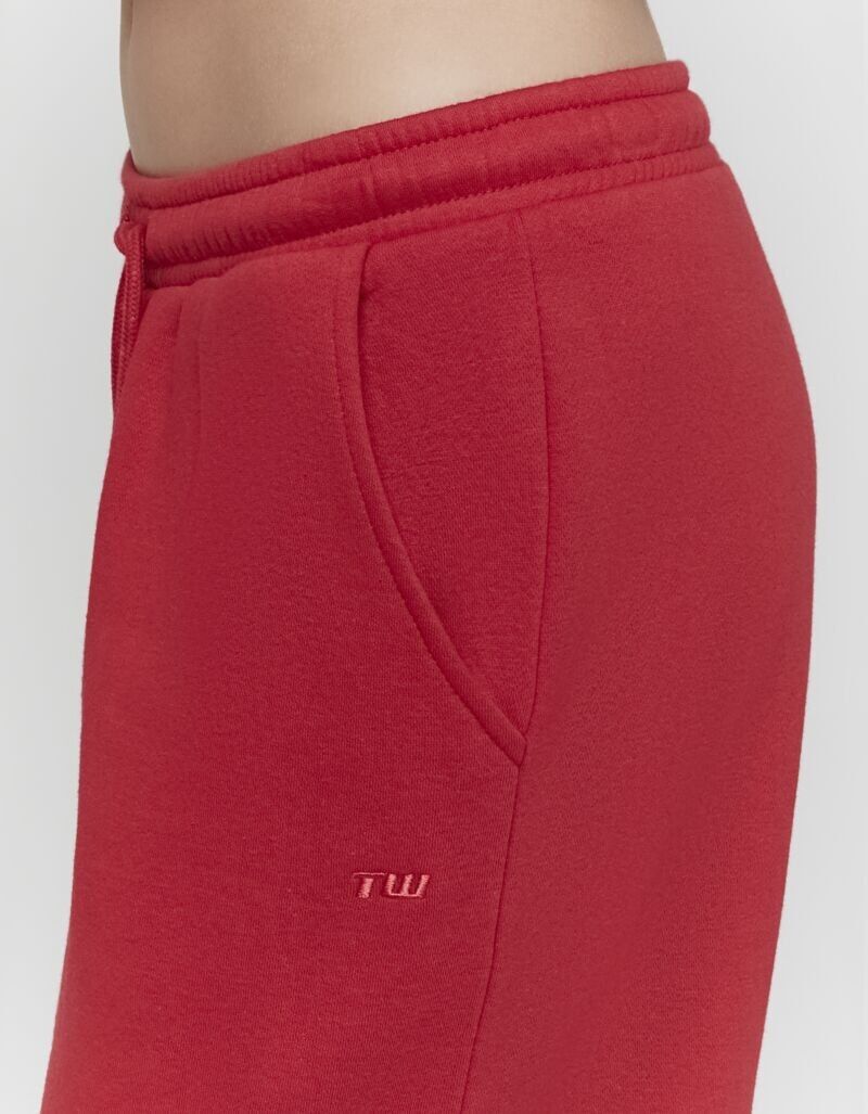 Sweathose TALLY WEIJL "SPACOWIBY", Damen, Gr. 36, N-Gr, rot (barbados cherry), Sweatware, Obermaterial: 65% Polyester, 35% Baumwolle, unifarben, lang, Hosen Sweathose, Baumwollmischung, weit barbados cherry 36, N-Gr