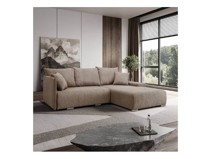 Kaiser Möbel Ecksofa Sofa L form, Couch L form Livorno L stoff Poso, Bequem, praktisch, funktionell