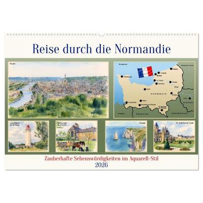 Reise durch die Normandie (Wandkalender 2026 DIN A2 quer), CALVENDO Monatskalender