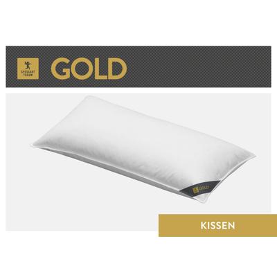 3-Kammer-Kopfkissen SPESSARTTRAUM "Gold", weiß, B:80cm L:80cm, Kopfkissen Bezug: 100% Baumwolle. Füllung Außenkammer: 90% Gänsedaunen, 10% Gänsefeder. Füllung Innenkammer: 100% Gänsefeder, Kopfkissen, hergestellt in Deutschland, allergikerfreundlich