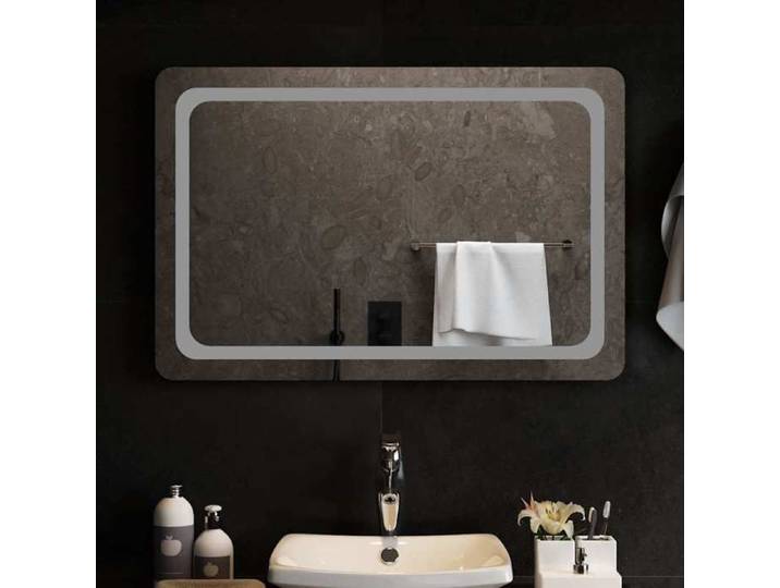 LED - Transparent - Miroir de salle de bain à LED - 90x60 cm - Miroir{193}