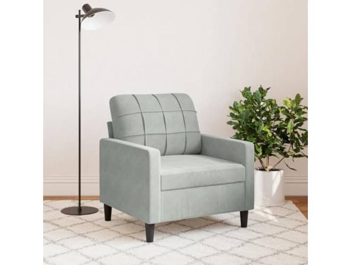 KTHLBRH Sessel hellgrau 60 cm Samt Gepolsterter Sitz, Metallrahmen, modernes Design, für Wohnzimmer und Lesen