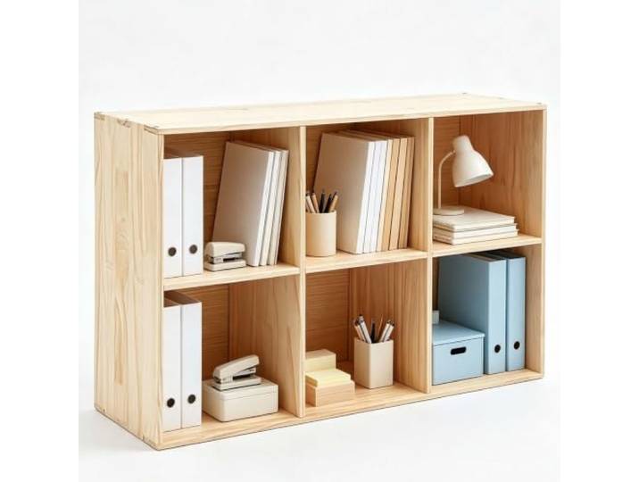 Würfelförmiges Aufbewahrungsregal Aus Massivholz Mit Geräumigen Offenen Aufbewahrungsschrank Aus Massivholz, Vitrine Für Kinderspielzeug, Bücher, Schlafzimmer, Tragkraft 100 Kg(6 Cube)
