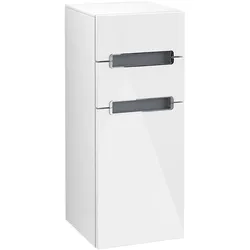 Villeroy & Boch Subway 2.0 Seitenschrank, Glossy White, 356x857x370mm, 2 Schubladen, Wandmontage