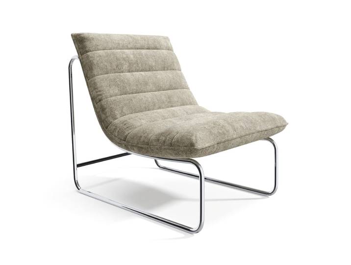 Fauteuil de salon en velours texturé taupe