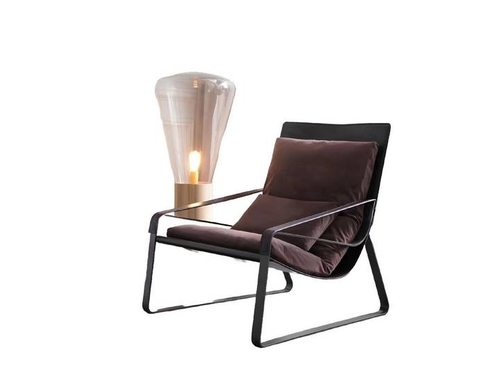 JVmoebel Sessel Lounge Club Relaxsessel aus Leder mit elegantem Metallgestell (Sessel), Made in Europa