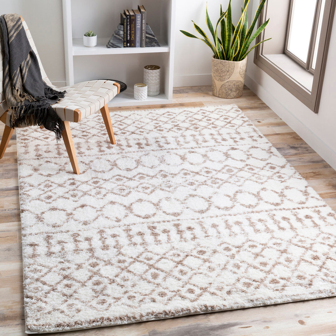 Langley Street Casanova Rectangle Geometric Washable Area Rug Cream;Tan Rectangle 160cm x 220cm