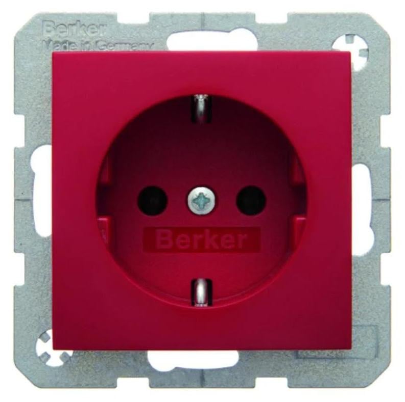 Hager stopcontact Schuko S.1, rood, glanzend