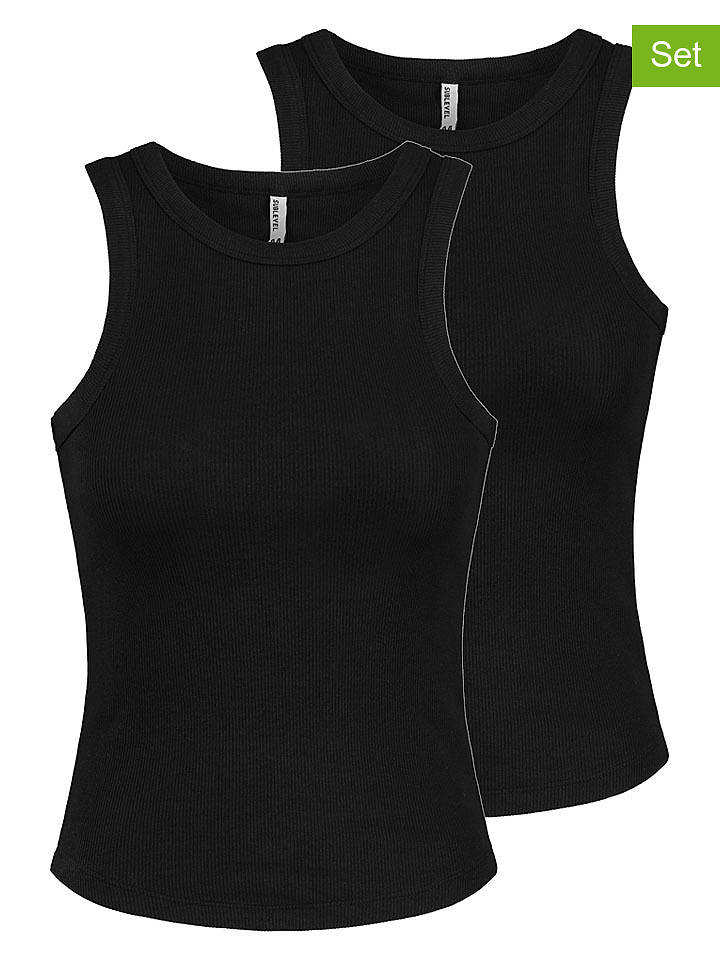 Sublevel 2er-Set: Tops in Schwarz - XL