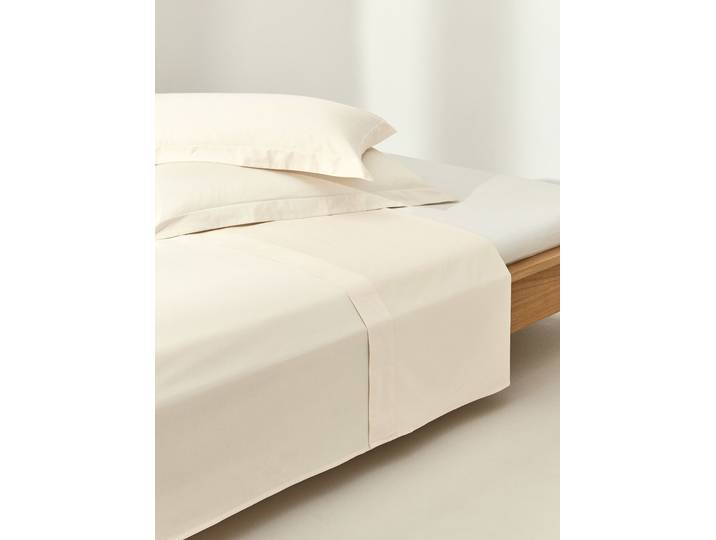 Drap plat en satin de coton Premium