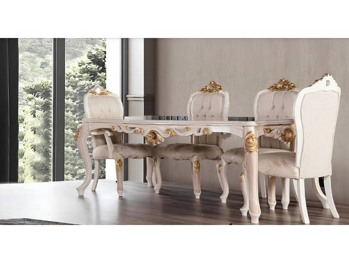 Xlmoebel Esstisch Barock Holz Tisch für Esszimmer und Luxus Möbel, Made in Europa