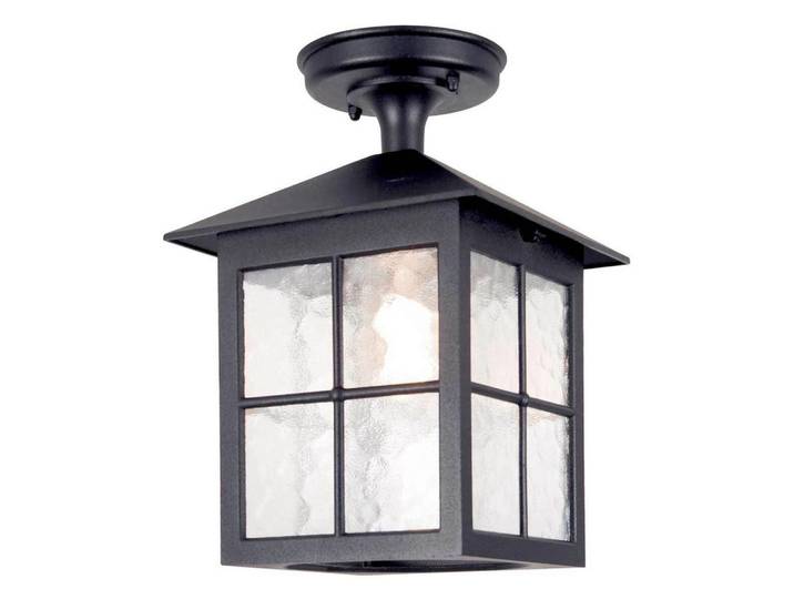 Elstead Lighting Aussendeckenleuchte, Schwarz, Metall, Glas, 18.5x28 cm, Europäischer Sicherheitsstandard, Schutzklasse I (Erdungsanschluss), CE, Lampen & Leuchten, Aussenbeleuchtung, Aussenleuchten