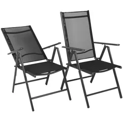 VCM Gartenstühle im 2er-Set grau, 56x105 cm