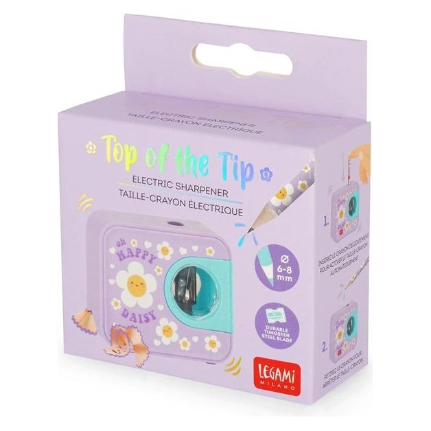Legami Elektrischer Anspitzer - Top of the Tip - Daisy, Spitzer, Bleistiftanspitzer, EPS0001 (VEPS0001)