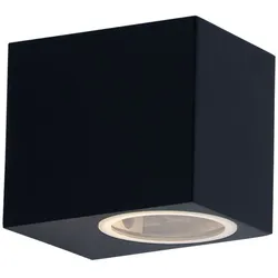 Außen Leuchte Haus Tür Down Spot Fassaden ALU Wand Lampe schwarz im Set inkl. LED Leuchtmittel