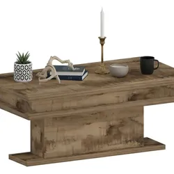 Dmora Iside - Couchtisch, 100x55x42h cm Ahornbraun, Rechteckig, Made in Italy