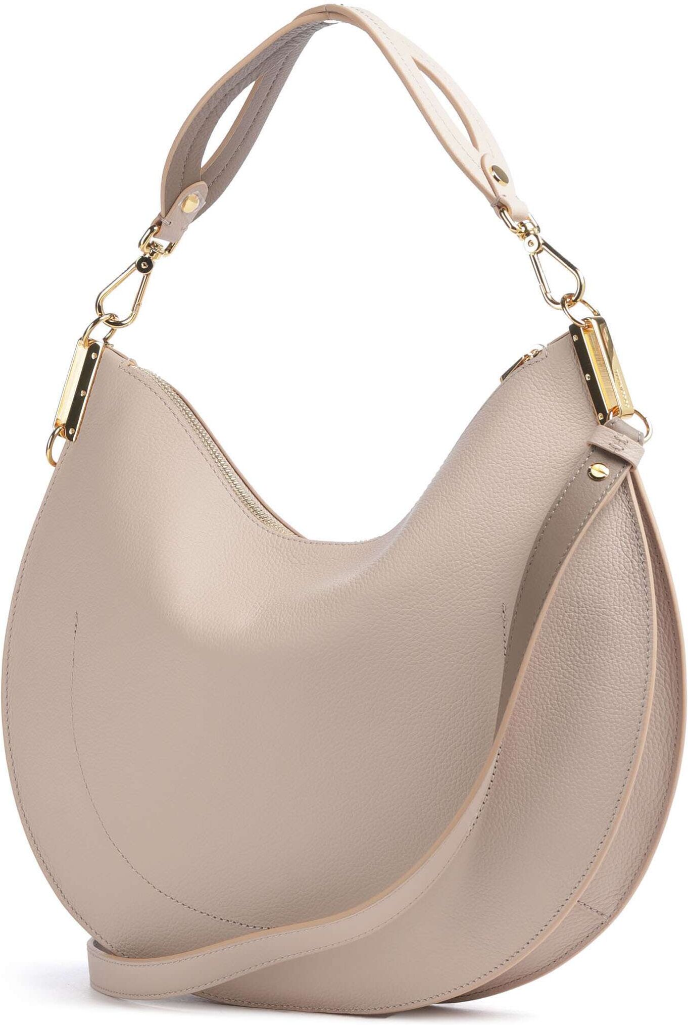Coccinelle Sunup Beuteltasche aus Leder, beige
