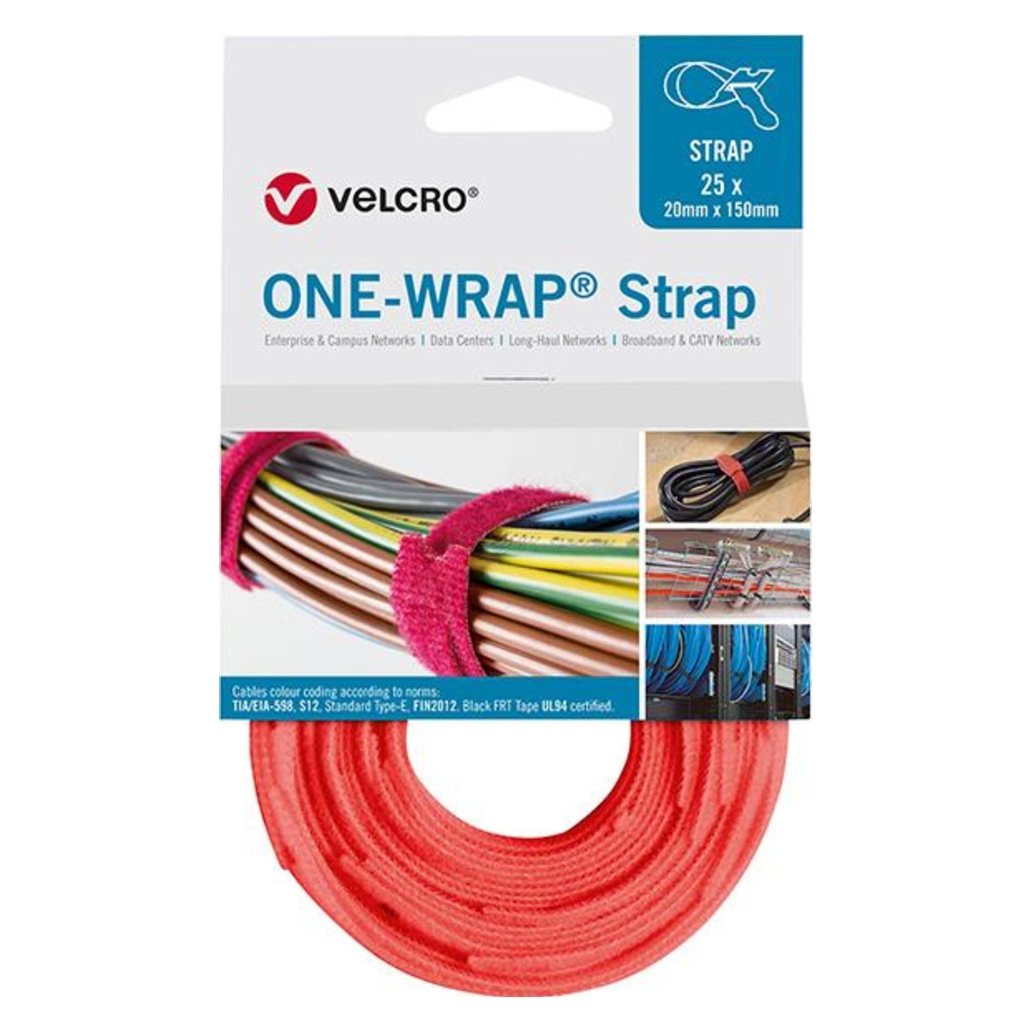 Velcro brand One-Wrap Strap (Klettkabelbinder, 200 mm, 25 Stk.) (VEL-OW64511)