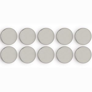 Maul Magnete 61829, silber, Neodym Magnet, Ø 20 mm, Höhe 3 mm, Scheibenmagnet, 10 Stück