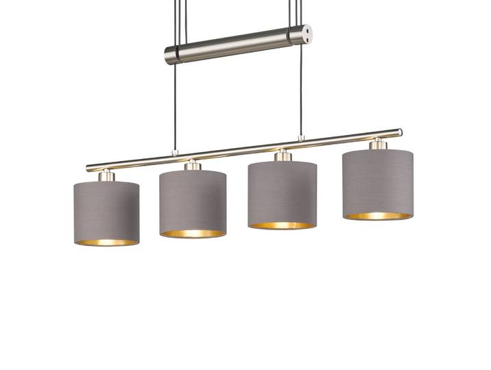 Pendelleuchte Garda 77 x 150 x 14cm Grau Mischgewebe E14