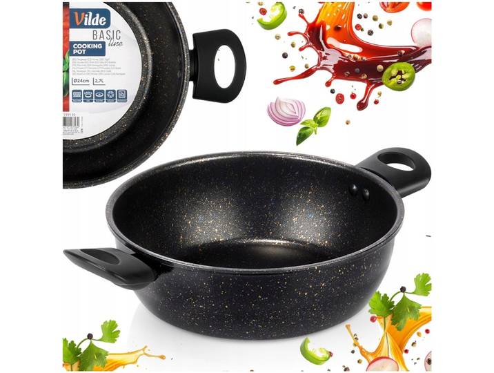 Vilde Basic Granieten Pan 24cm 2\,7L - Non-stick\, Vaatwasserbestendig
