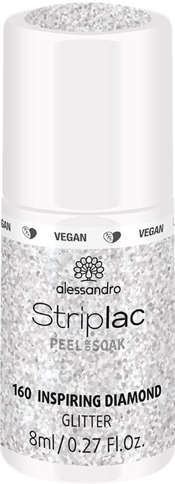 ALESSANDRO Striplac Peel or Soak Glitter Nail Polish No.160 Inspiring Diamond 8ml
