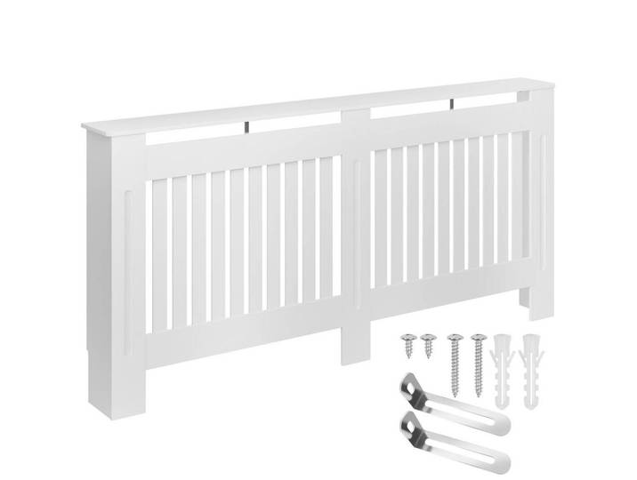 tectake Heizkörperabdeckung Vila, optimale Luftzirkulation, weiß, Weiß, Holz, 172x82x19 cm, Wohnzimmer, Wohnzimmertische, Konsolentische