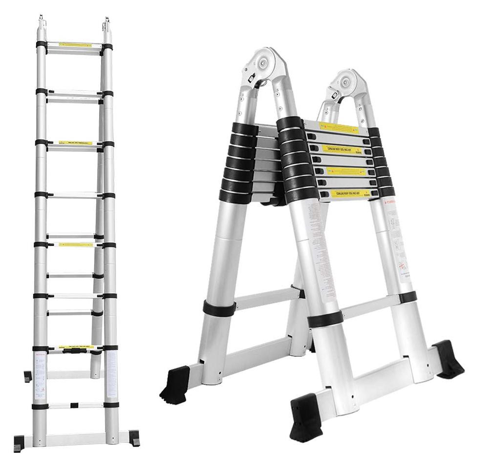 Selius Telescopische Aluminium Vouwladder - 5 Meter - Lichtgewicht Antislip