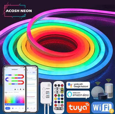 Inspire Picks TUYA RGBIC Neon LED Strip Lights With Music Sync & Smart App Control multicolor rgb 3m