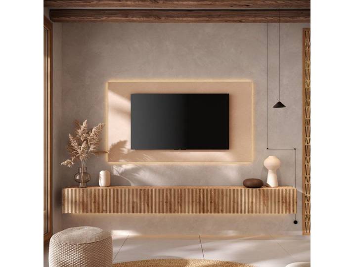 Meuble Mural Buti Dmora en Bois Nobilité Brun Poirier