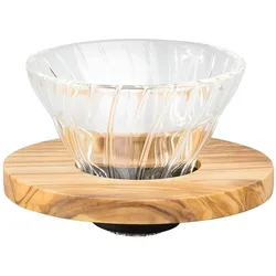 Hario V60-01, Kaffeebereiter, Transparent, Braun