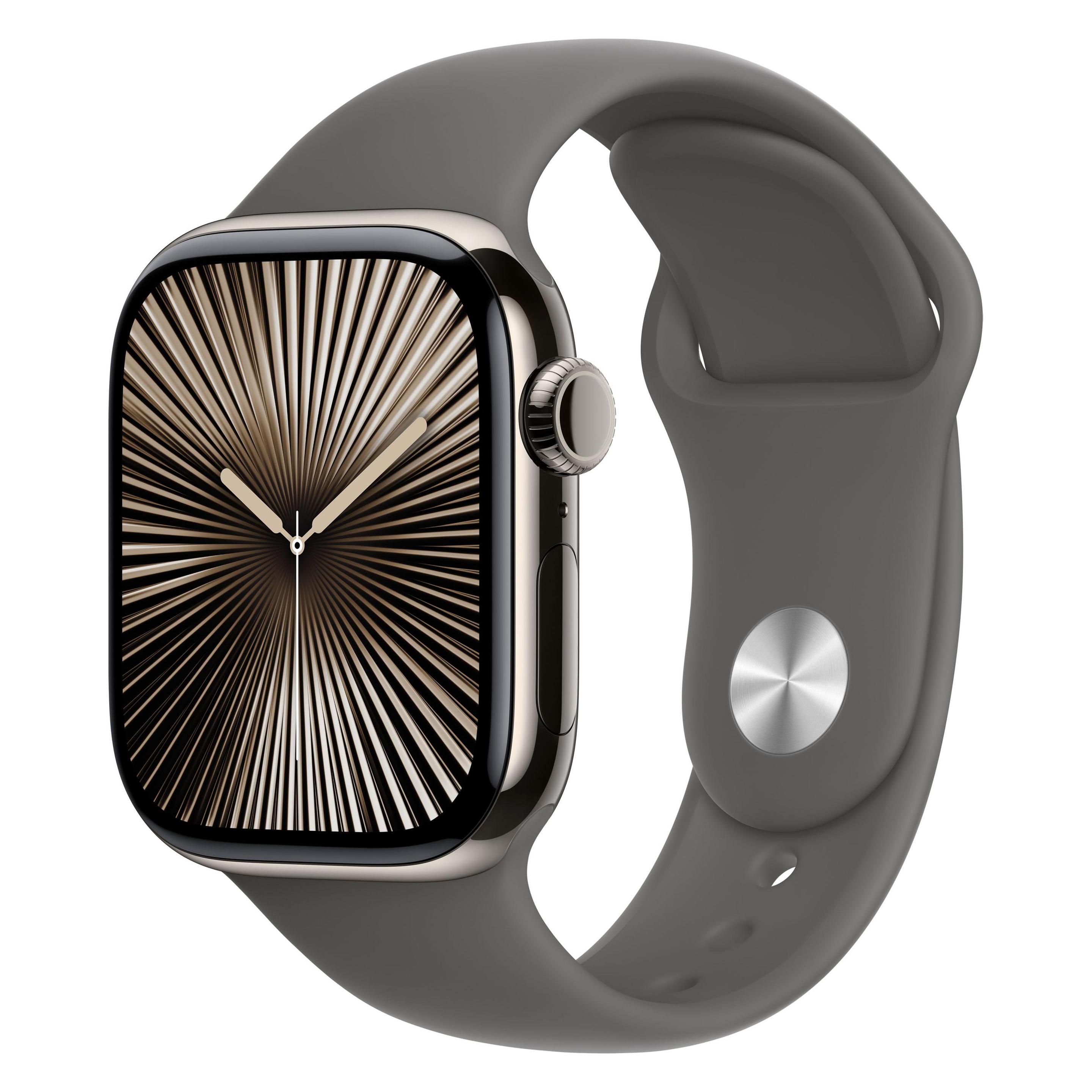 Apple Watch Series 10 (42 mm, Titan, Natur, 4G) (MWXD3QF/A)