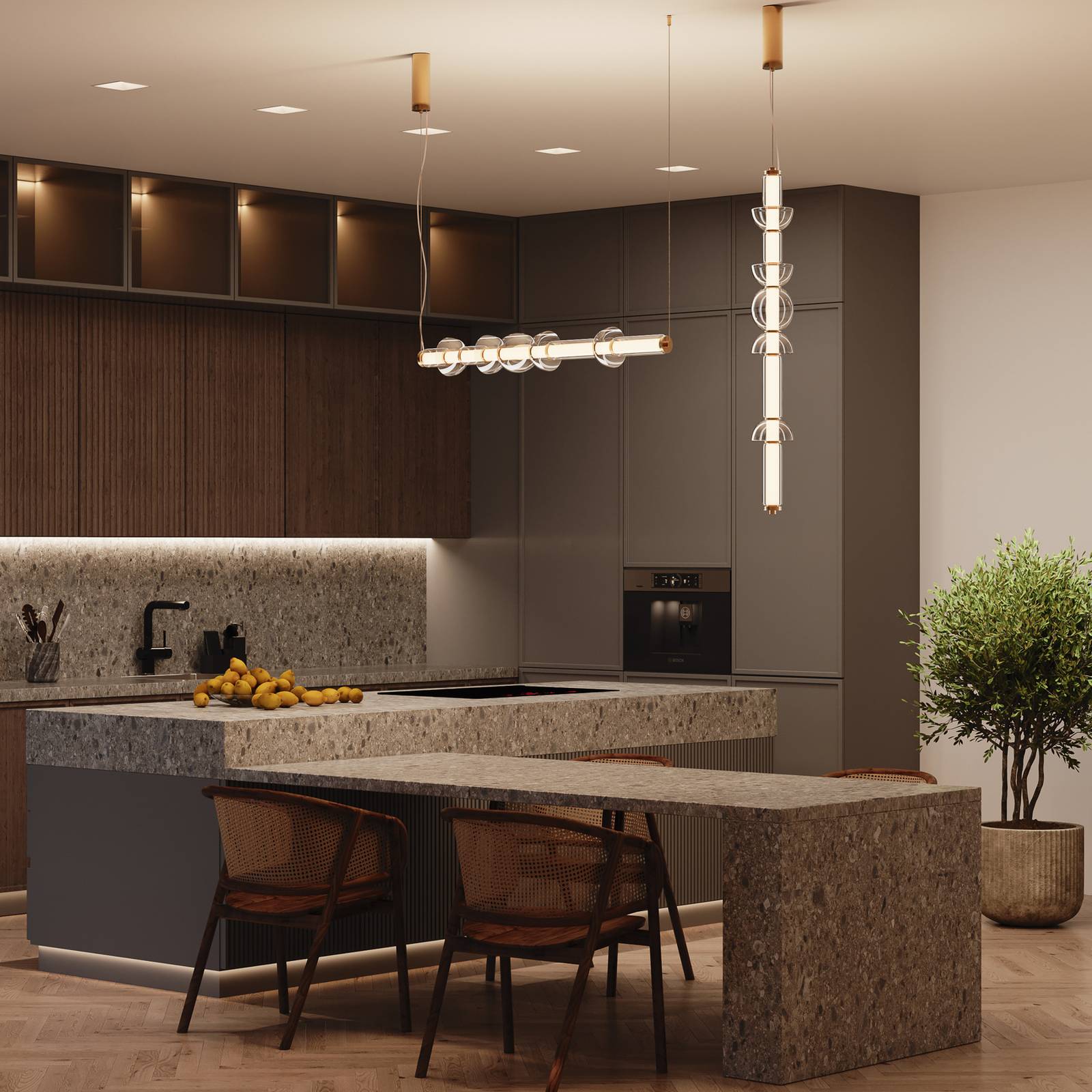 Maytoni Pendant Light Cosmo, Brass / gold, Living / Dining Room, metal, Modern, Ceiling Light