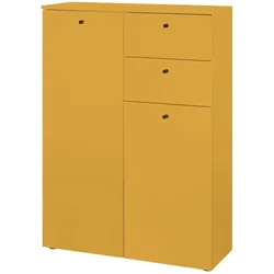 Highboard  Kaarster See , gelb , Maße (cm): B: 80 H: 110 T: 30.0