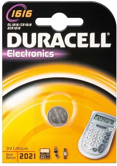 Duracell Batteria A Litio Bottone  1616 3v - Confezione Da 1pz